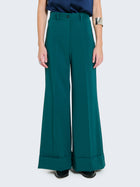Pantaloni palazzo con risvolto