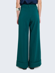 Pantaloni palazzo con risvolto