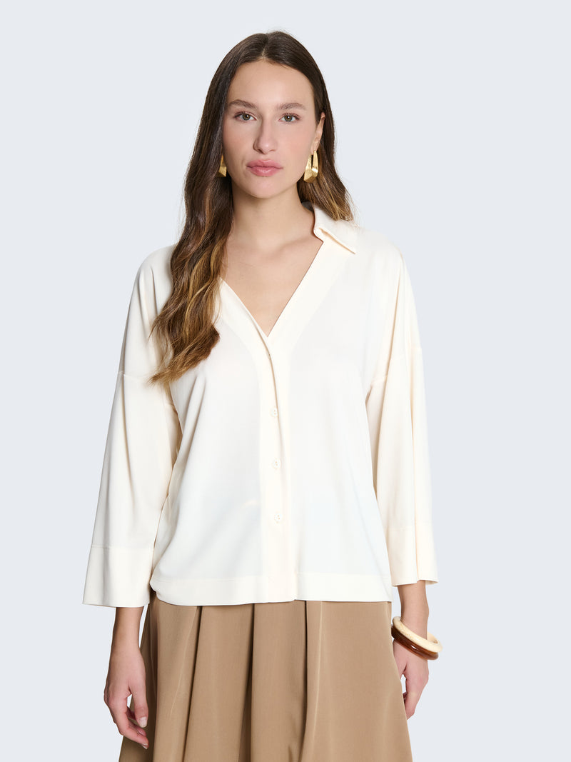 Camicia boxy in jersey