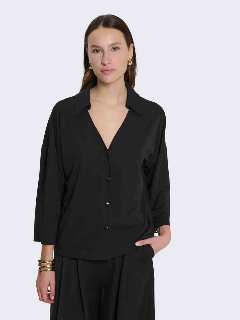 Camicia boxy in jersey