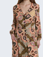 Abito lungo chemisier con fantasia parsley