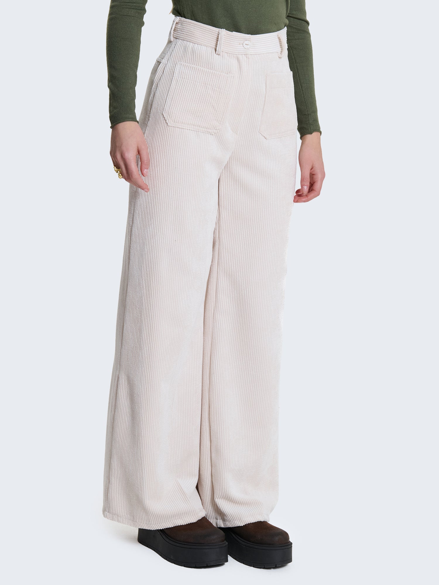 Pantaloni palazzo in velluto a coste