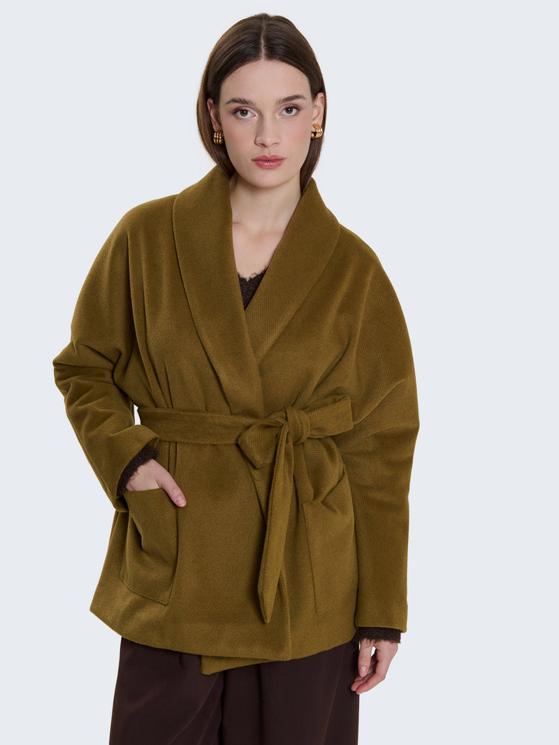 Cappotto corto con cintura