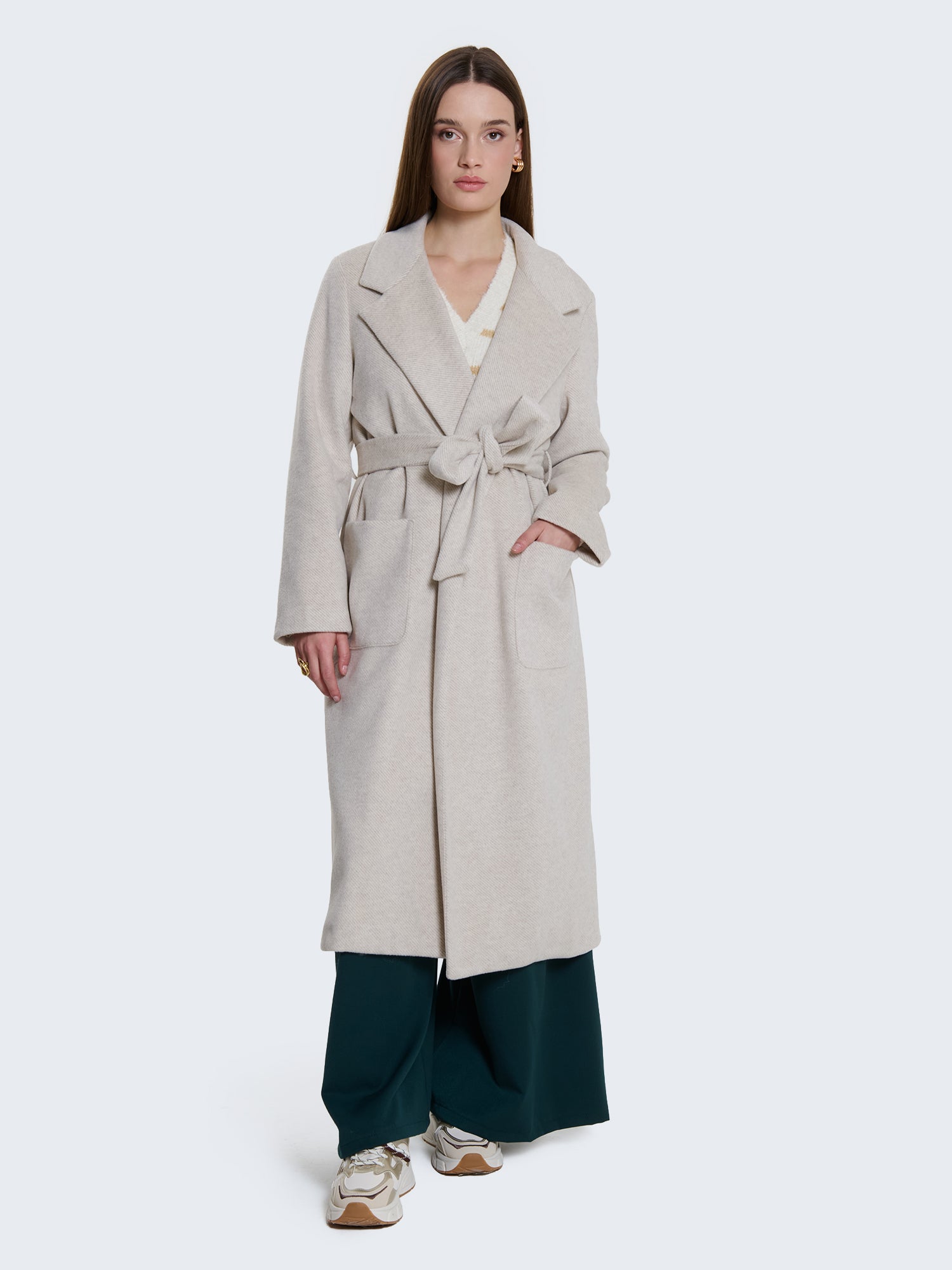 Cappotto lungo con cintura