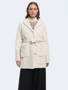 Capotto corto spinato con cintura