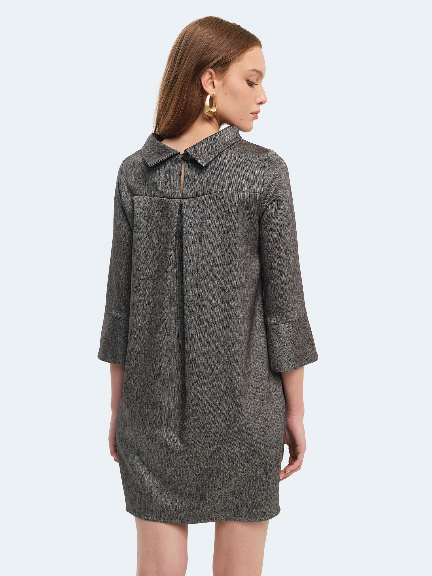 Abito corto balloon spigato