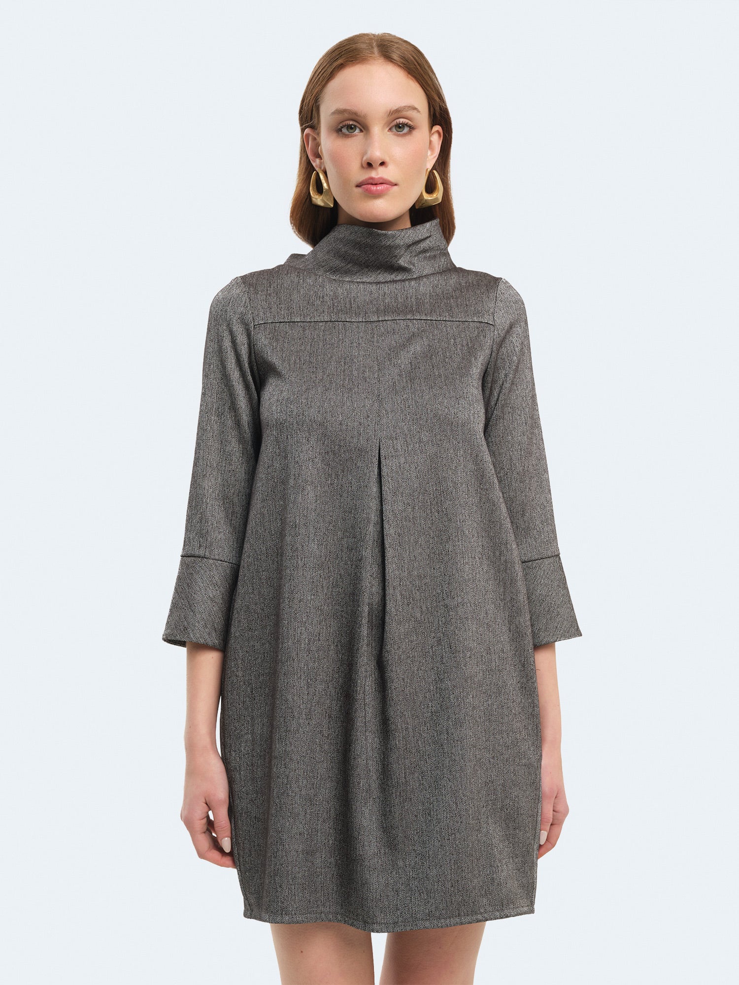 Abito corto balloon spigato