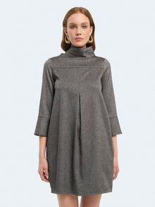 Abito corto balloon spigato