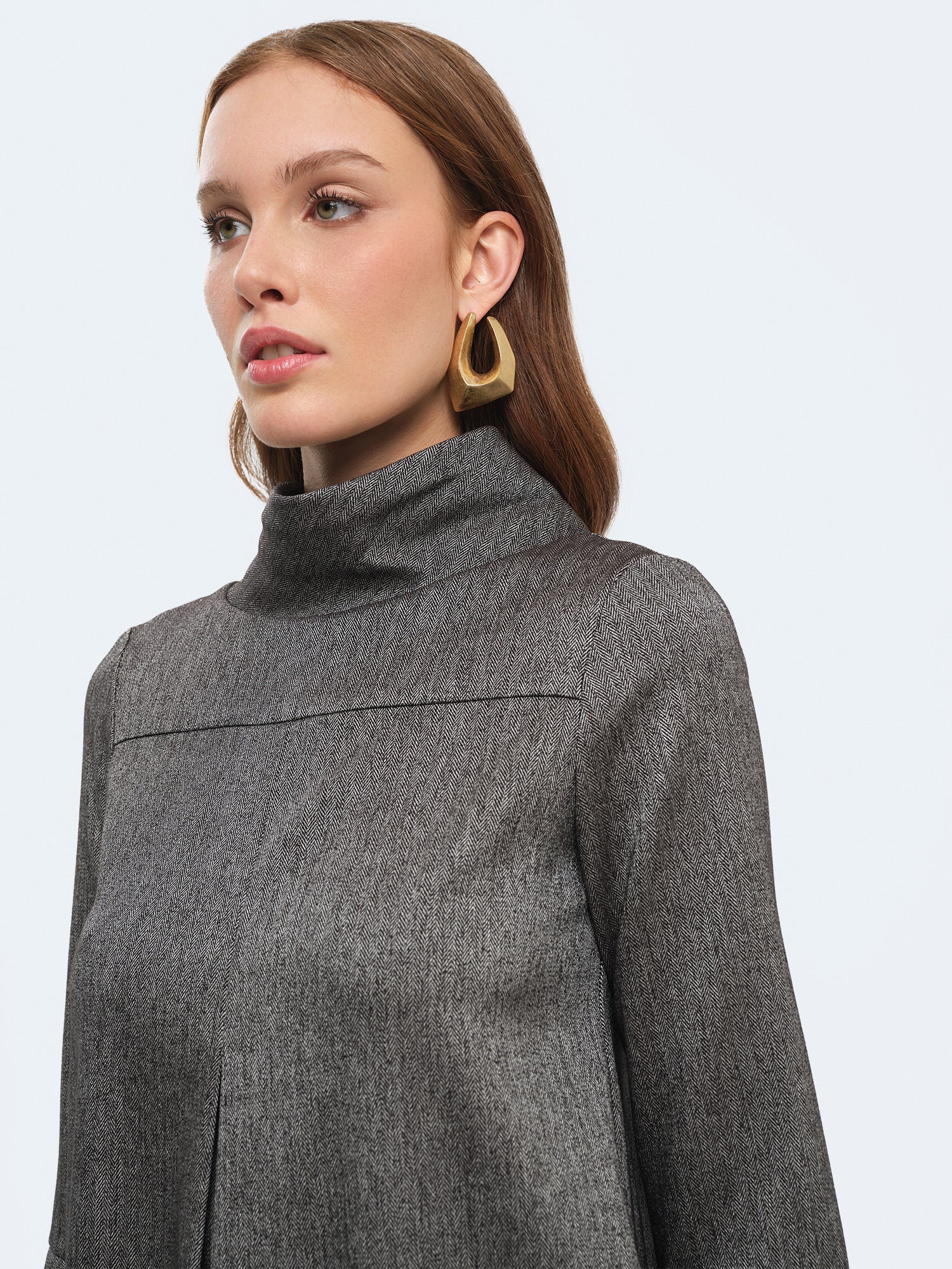 Abito corto balloon spigato