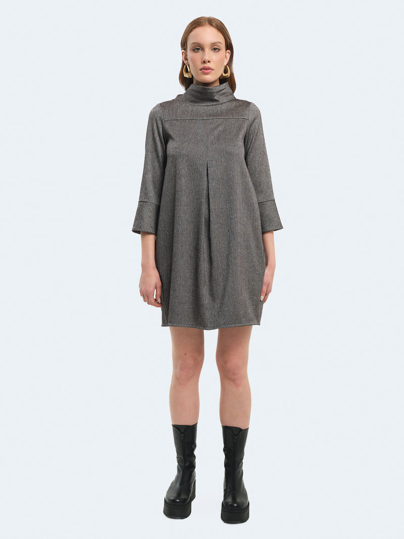 Abito corto balloon spigato