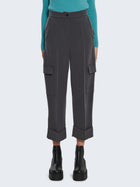 Pantaloni palazzo cropped con tasche cargo