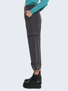 Pantaloni palazzo cropped con tasche cargo