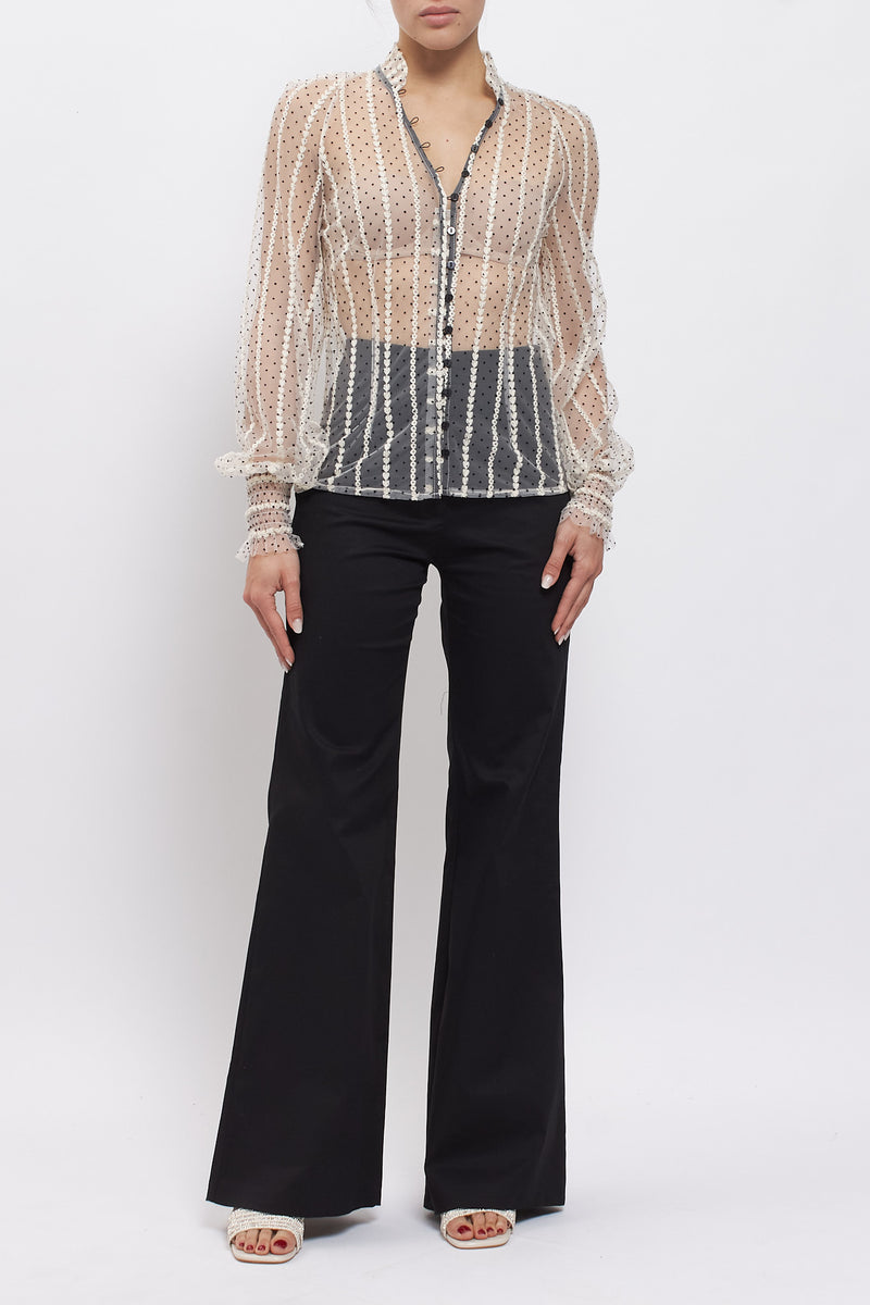 Camicia in organza a pois