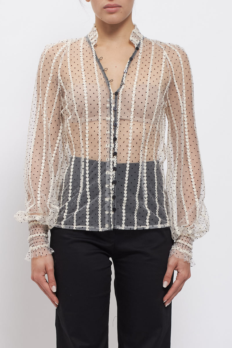 Camicia in organza a pois