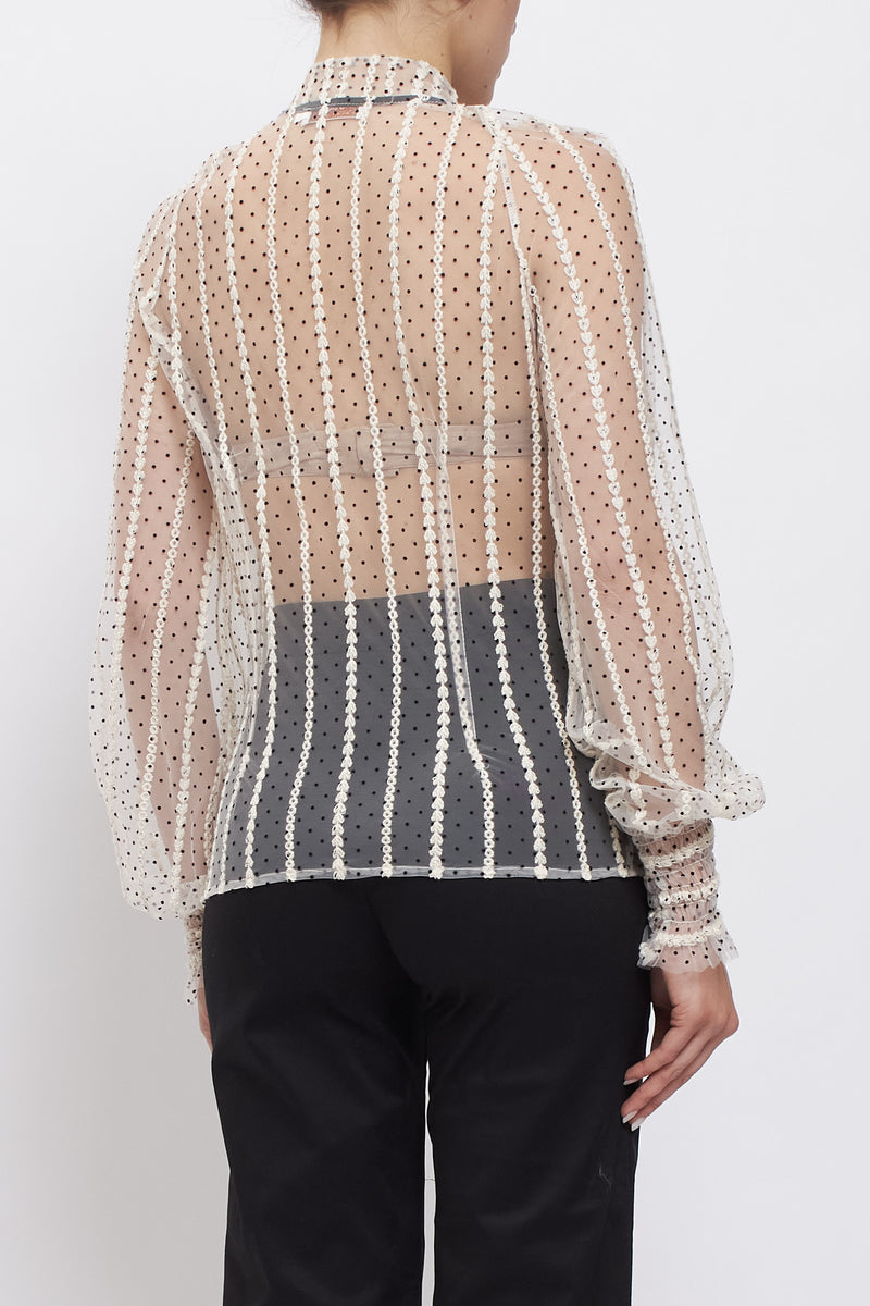 Camicia in organza a pois
