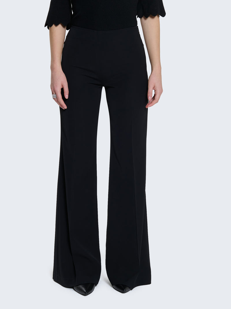 Pantaloni flared in cady