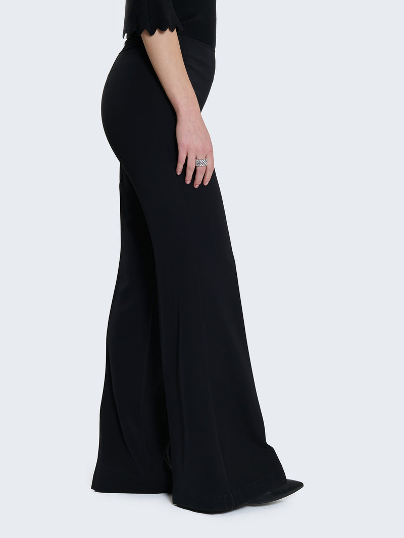 Pantaloni flared in cady