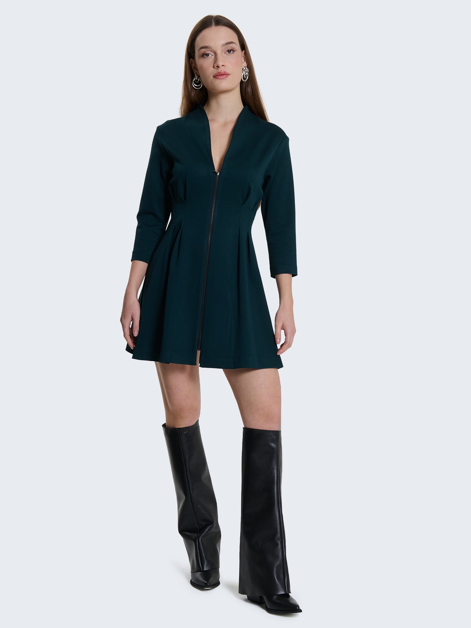 Abito corto punto milano con zip