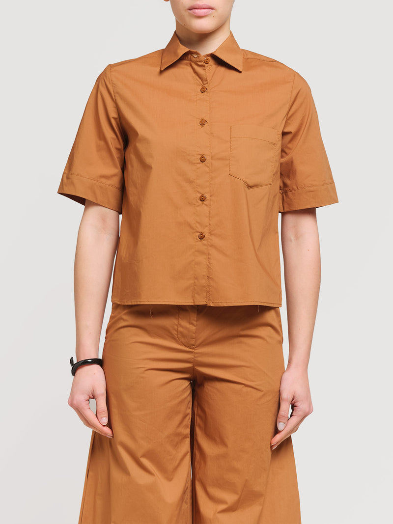 Camicia crop in cotone