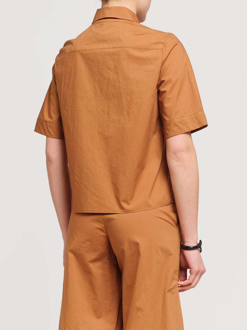 Camicia crop in cotone