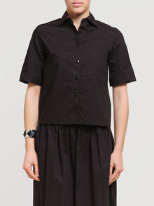 Camicia crop in cotone