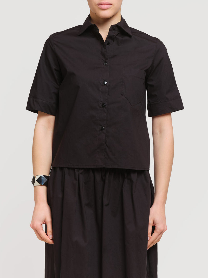Camicia crop in cotone
