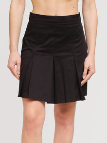 Minigonna in cotone con pieghe