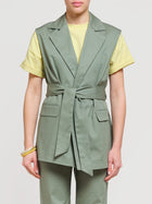 Gilet in cotone con cintura