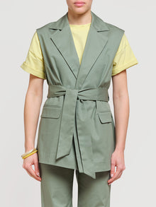 Gilet in cotone con cintura