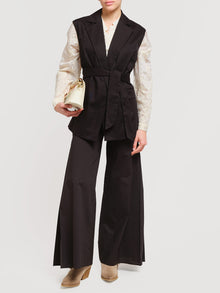 Gilet in cotone con cintura