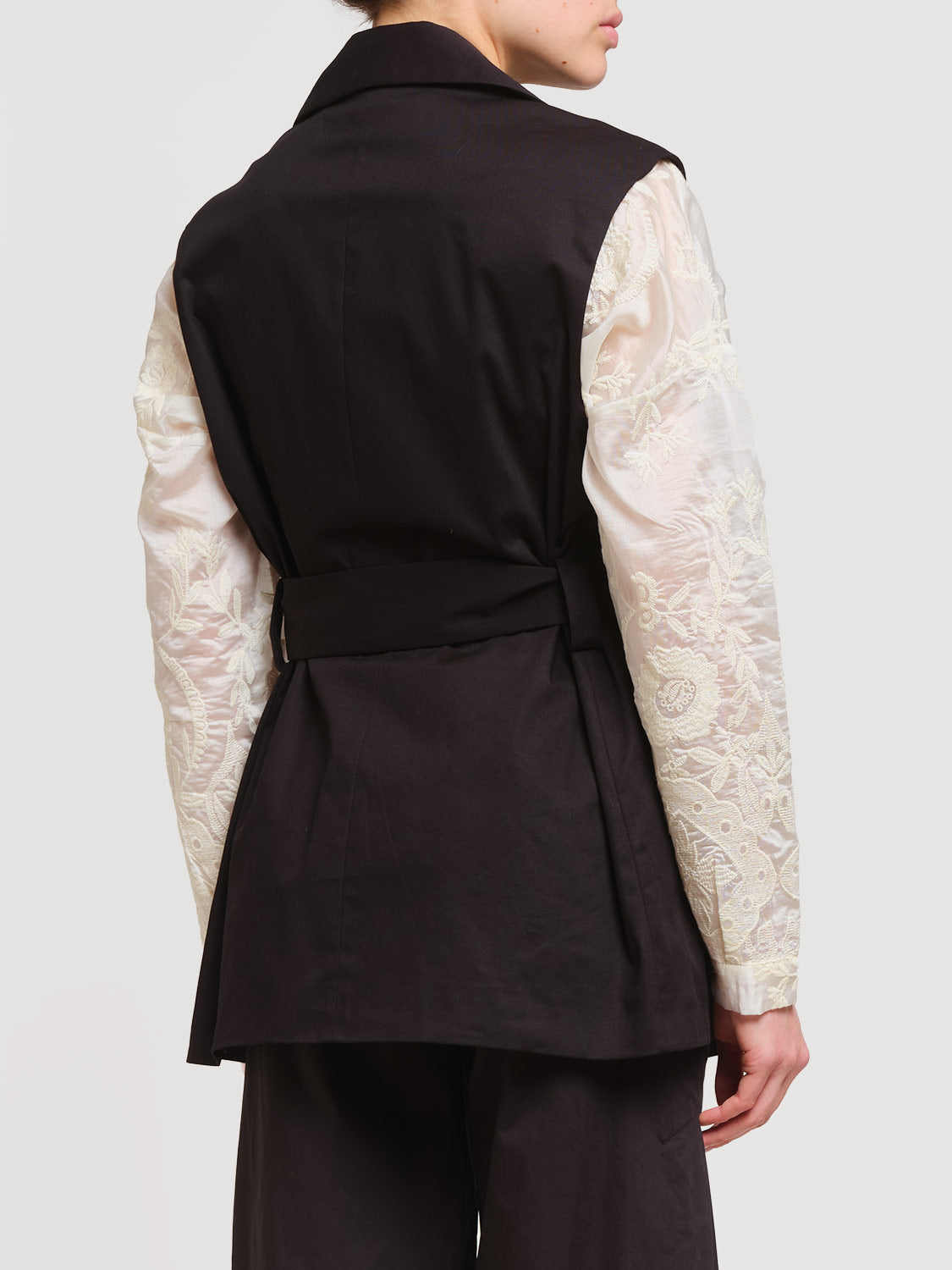 Gilet in cotone con cintura