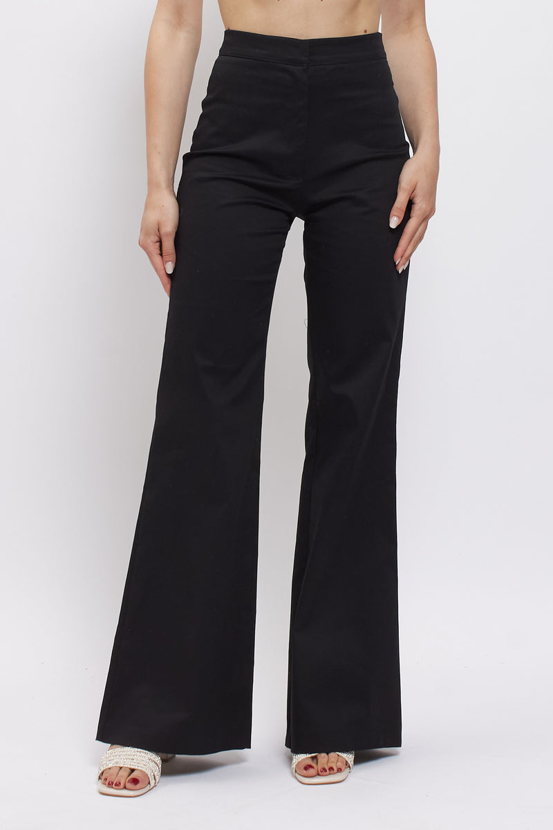 Pantalone flare in cotone