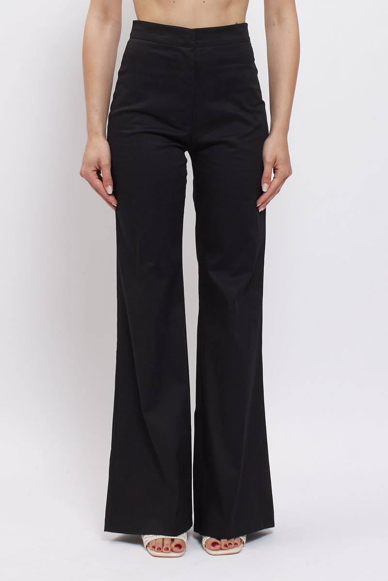 Pantalone flare in cotone