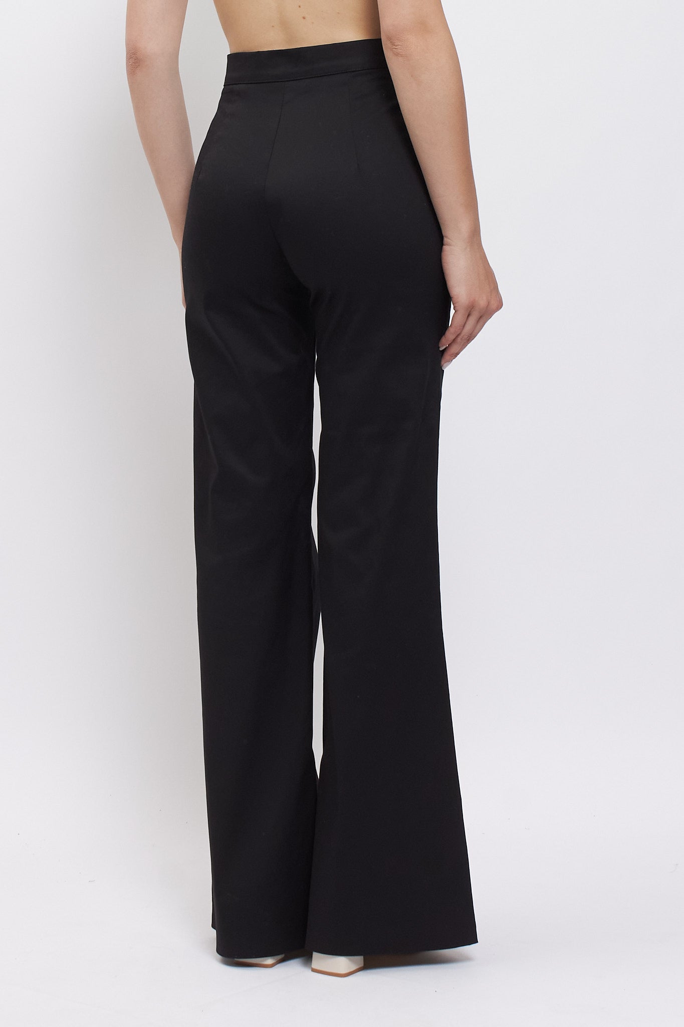 Pantalone flare in cotone