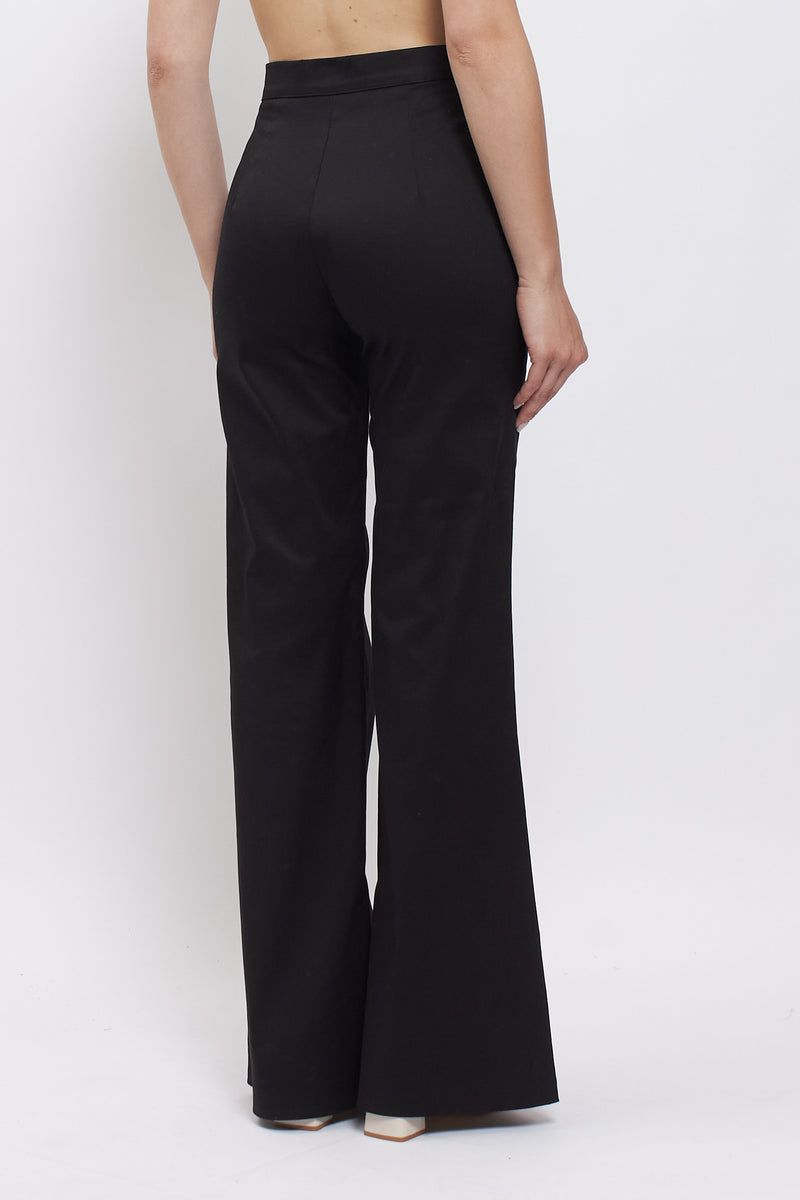 Pantalone flare in cotone