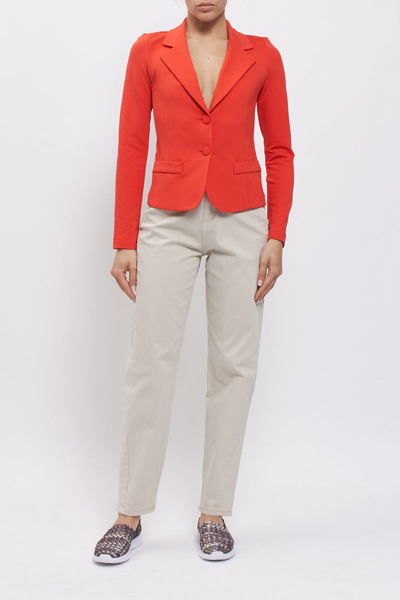 Giacca slim fit con bottoni foderati