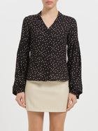 Camicia a pois con maniche a palloncino