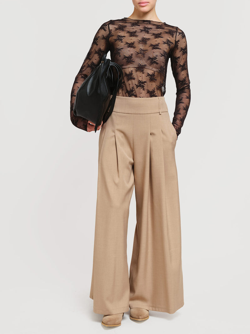 Pantaloni palazzo con pieghe