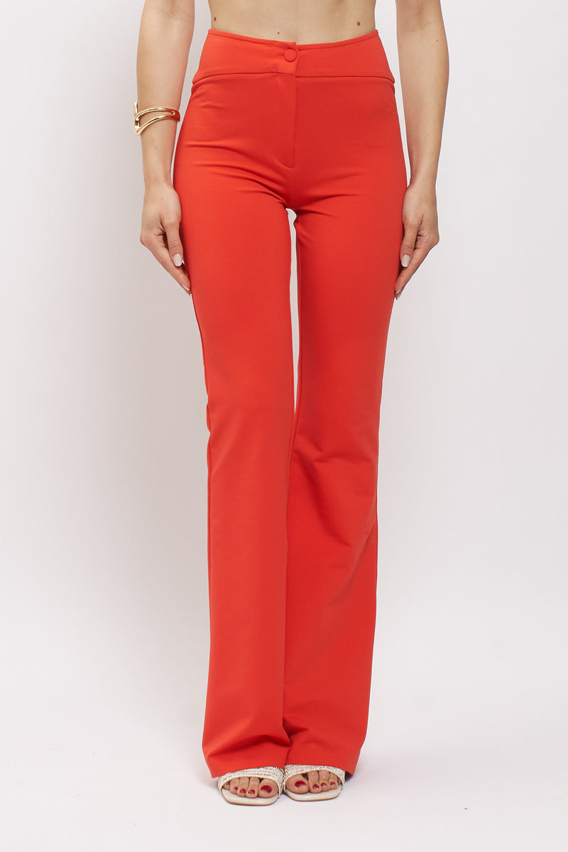 Pantalone Flare con bottone foderato