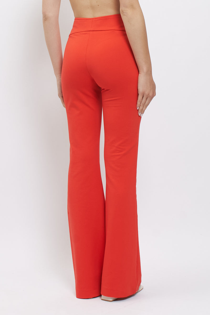 Pantalone Flare con bottone foderato
