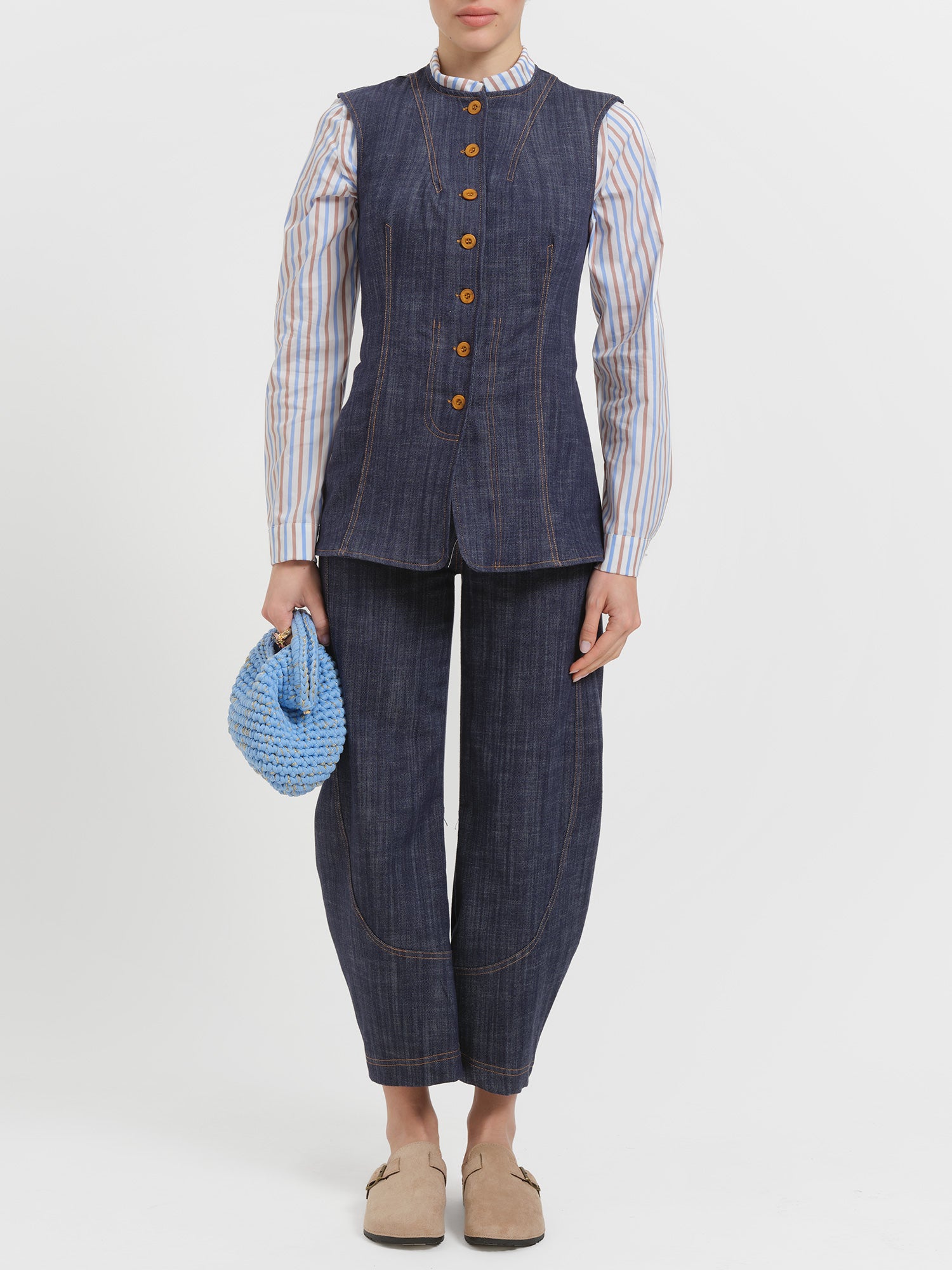 Gilet lungo in denim