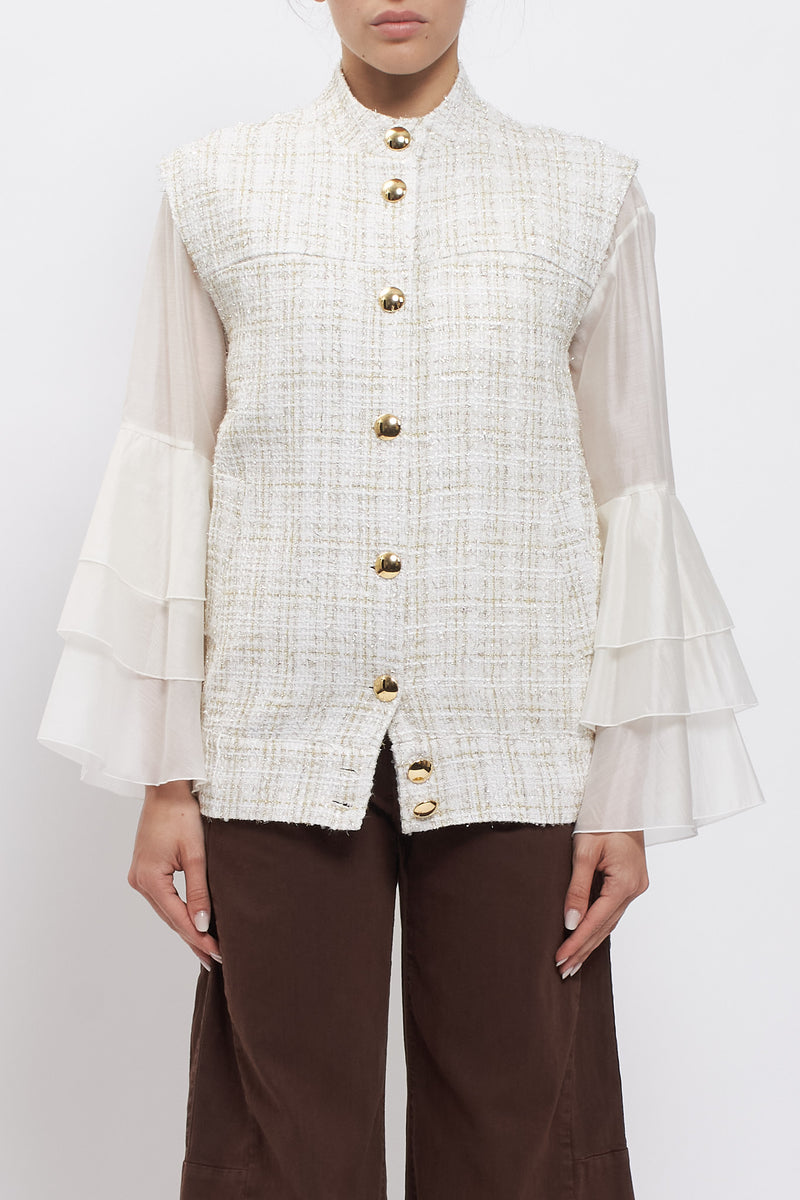 Gilet in tweed oversize