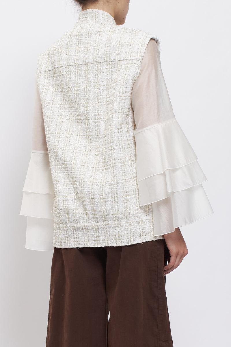 Gilet in tweed oversize