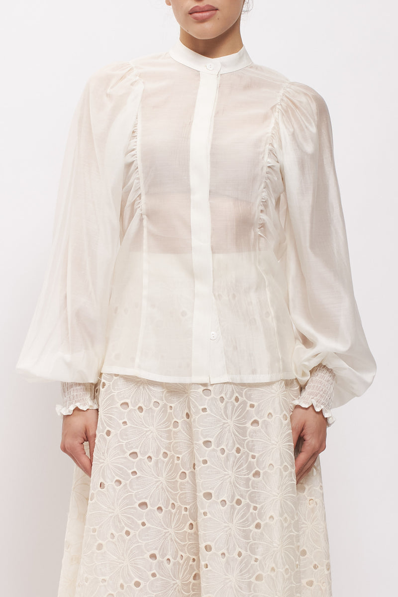 Camicia con maniche a palloncino