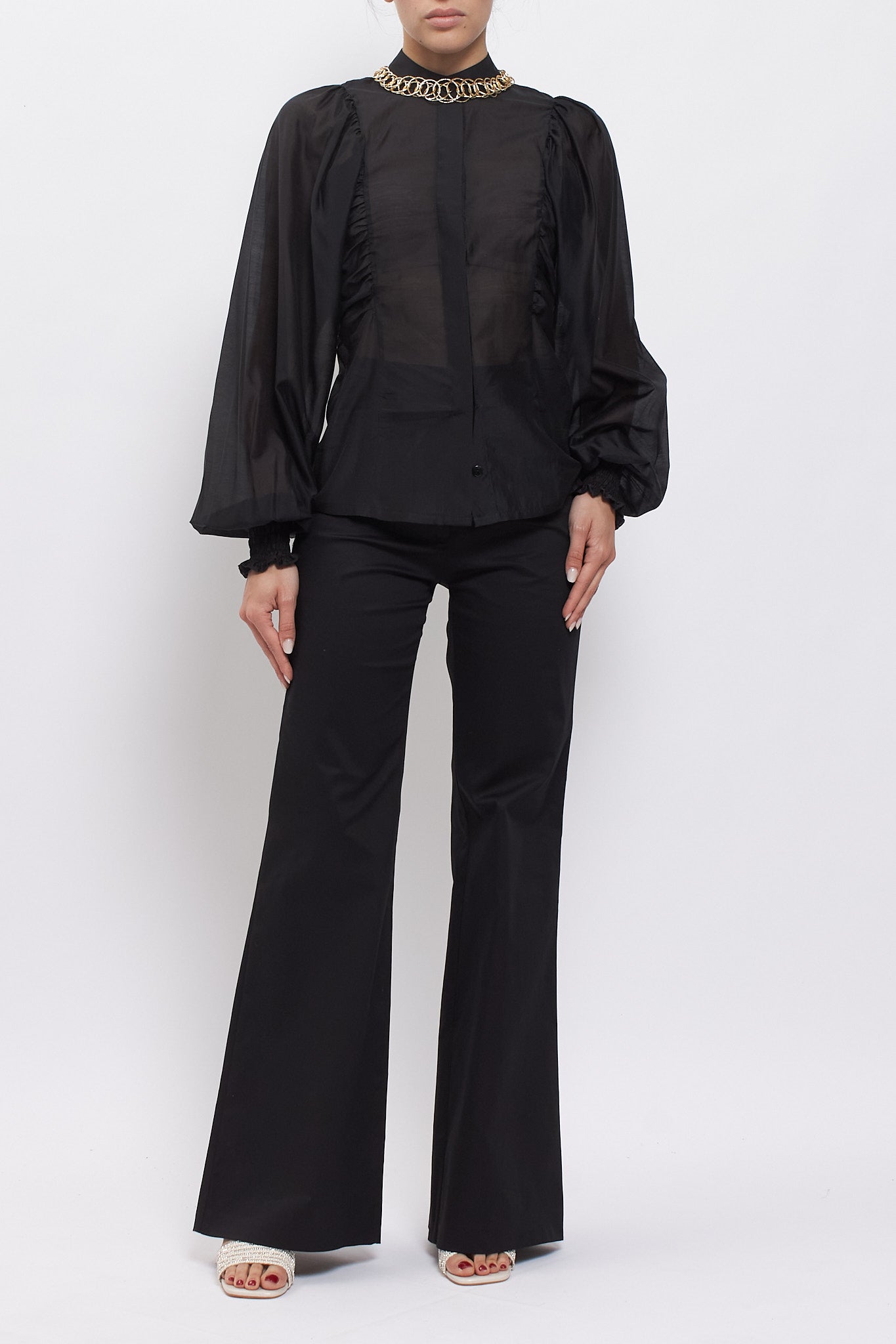 Camicia con maniche a palloncino