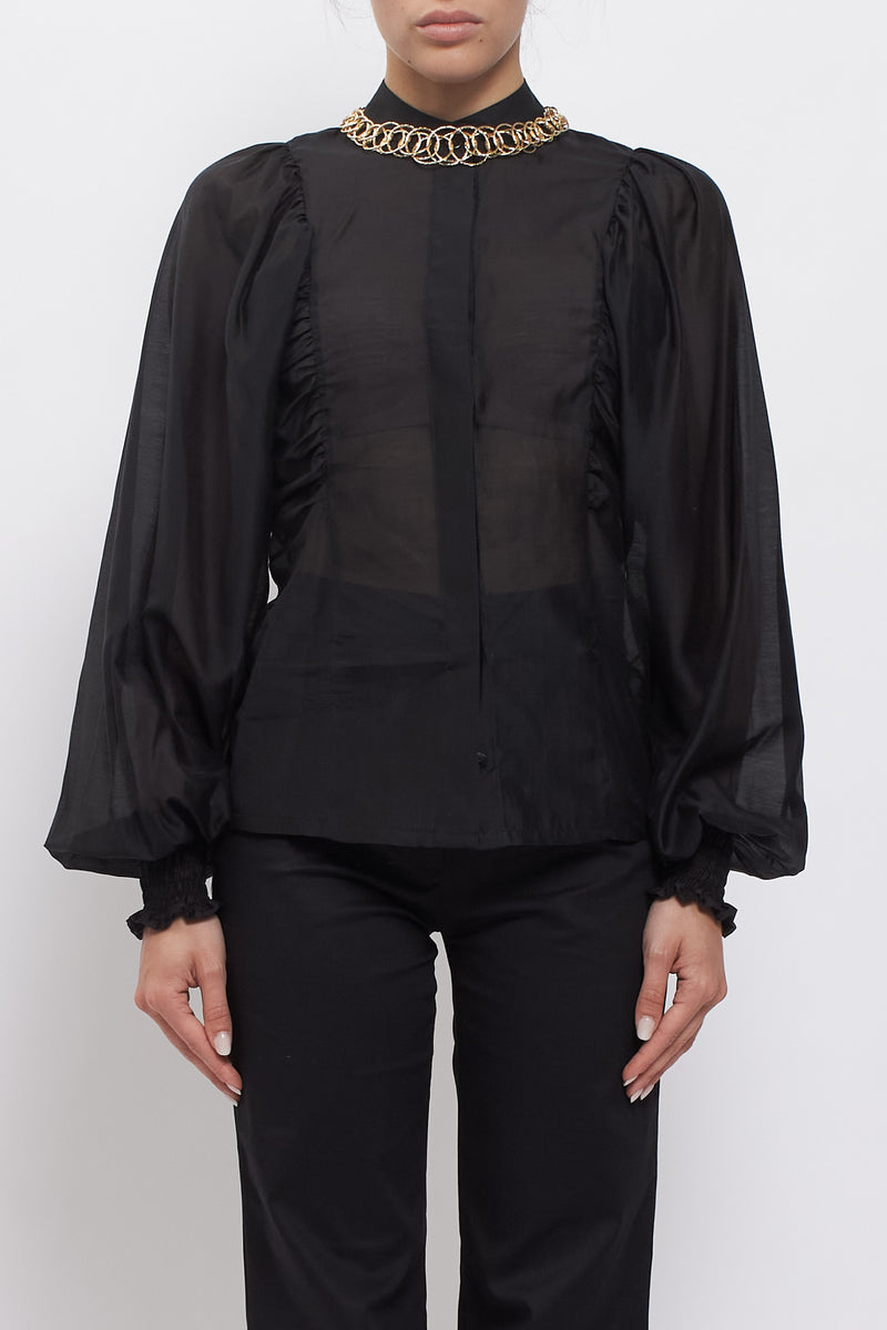 Camicia con maniche a palloncino