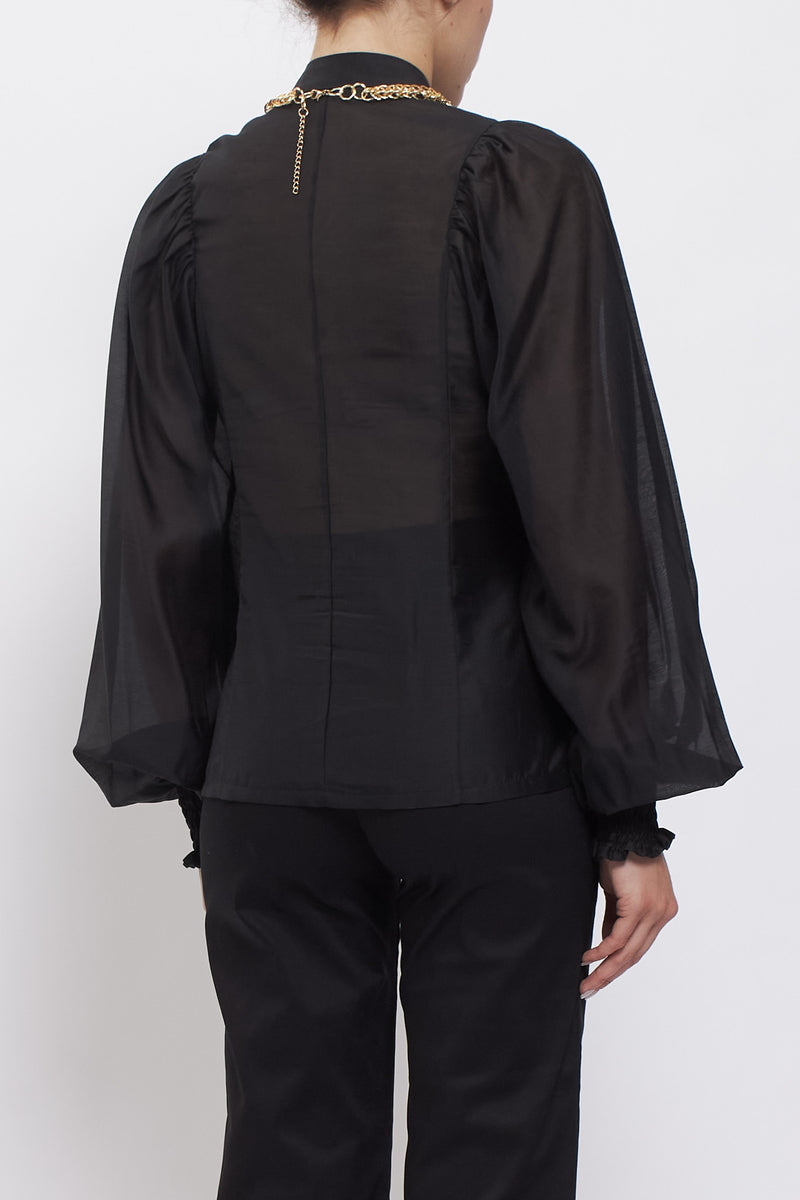 Camicia con maniche a palloncino