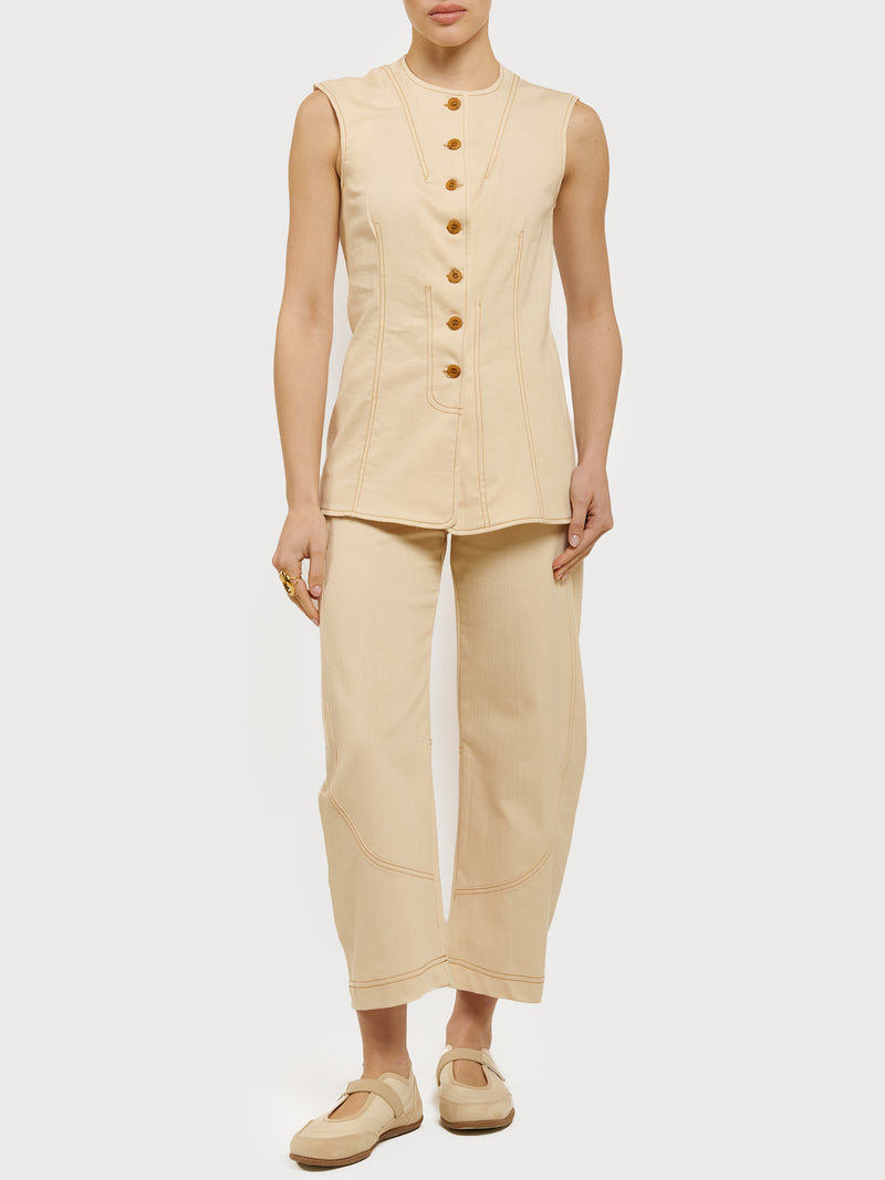 Gilet lungo in denim