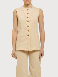 Gilet lungo in denim