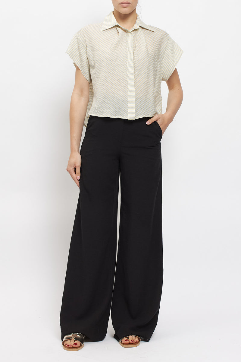 Camicia crop a righe